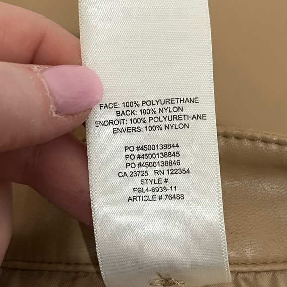 Aritzia Wilfred Rebel Pant Faux Vegan Leather Minimalist Old Money Tan Size 8 - Picture 10 of 10